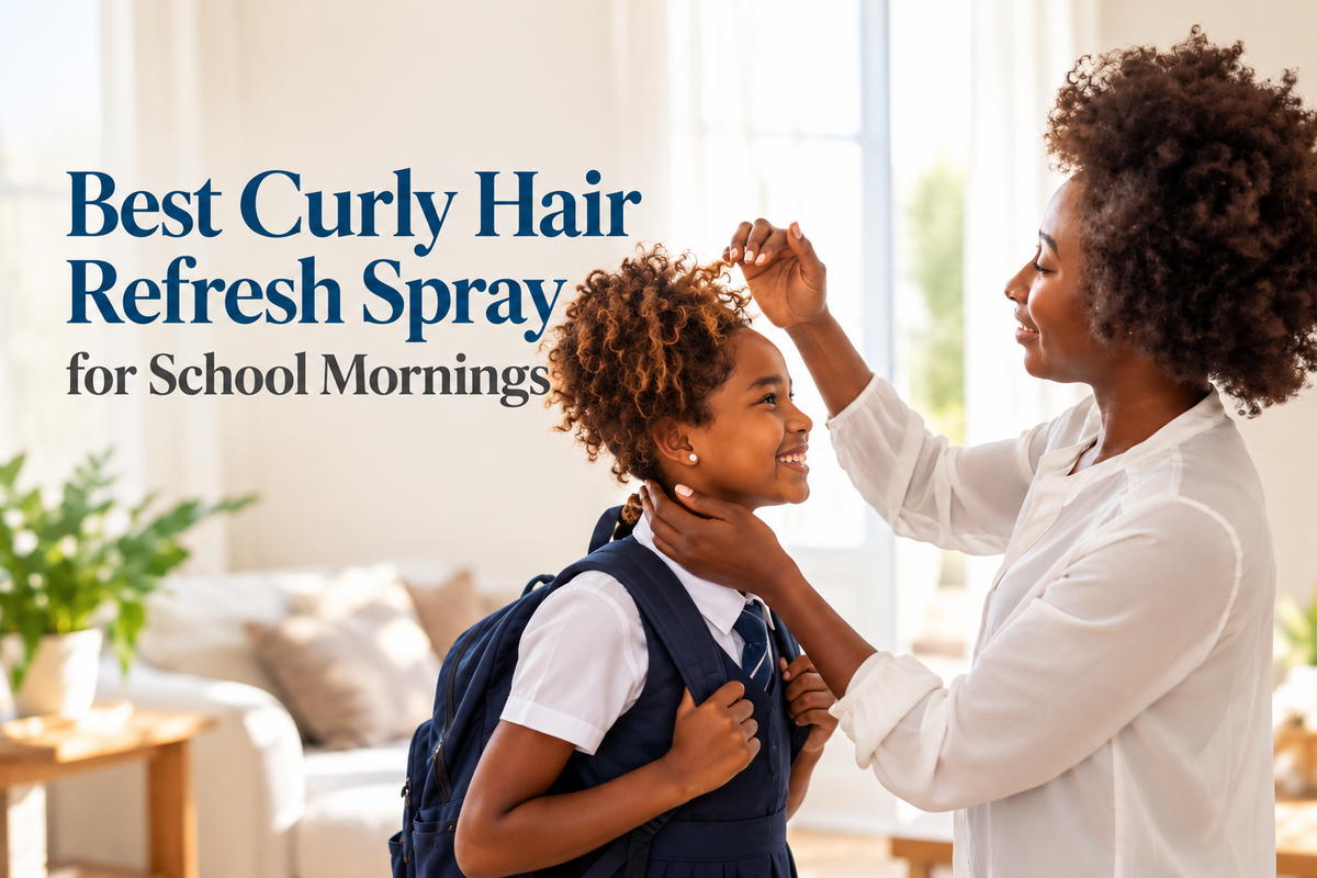 best curly hair refresh spray for school mornings