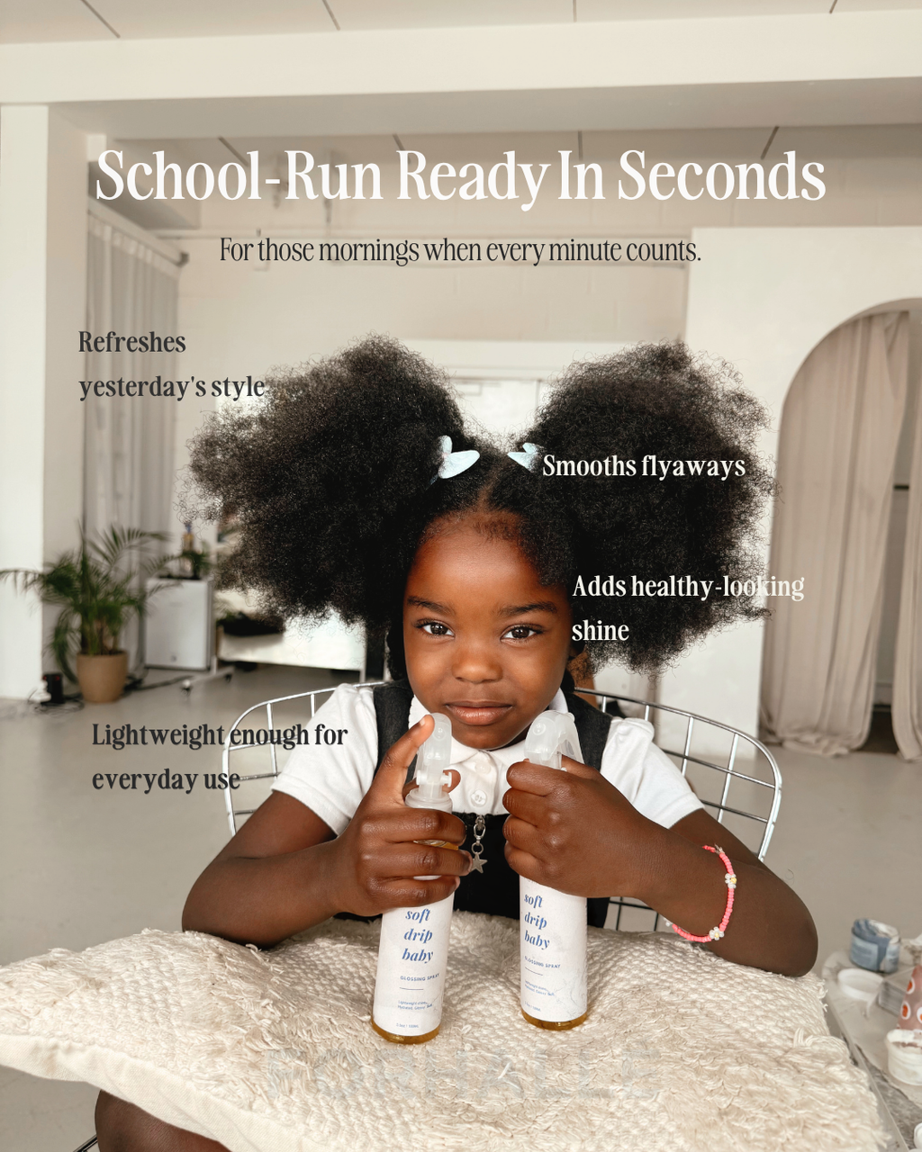 natural hair glossing spray